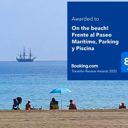 On The Beach! Frente Al Paseo Maritimo, Parking Y Piscina Málaga Exterior foto