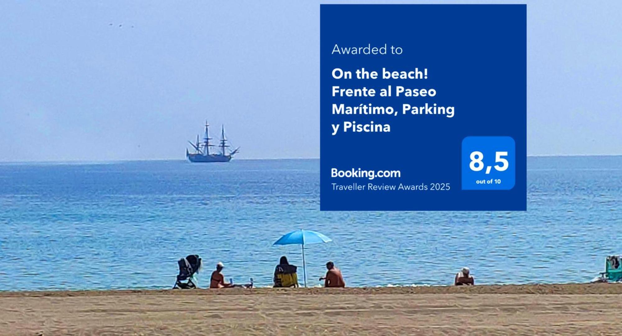 On The Beach! Frente Al Paseo Maritimo, Parking Y Piscina Apartamento *